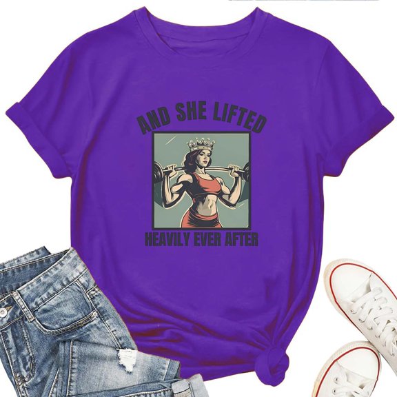 Funny Workout T-Shirt for Women – Oversized Gym Tee, Weightlifting Graphic Baggy Top, Fitness Gift for Gym Lovers