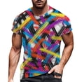 thumbnail image 1 of Funny World Men's T-shirt Irregular Color Printing Short Sleeve Crew Neck Casual Fashionable Summer Clothing Fashion Dailywear Leisure Versatile, 1 of 3