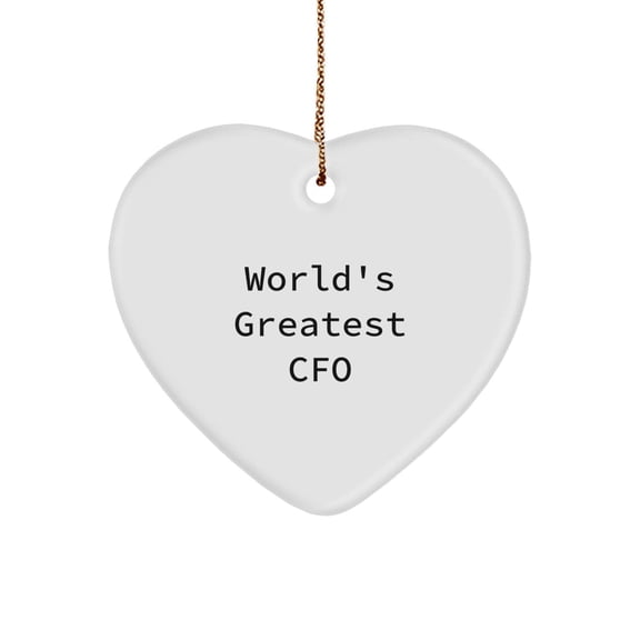 Funny 'World's Greatest CFO' Heart Ornament for Christmas Unique Gifts from Women to CFOs - Unique CFO Gifts for Men and Women