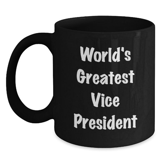 Funny World's Greatest Vice President Gifts for Men from Family - Black Coffee Mug Christmas Unique Presents