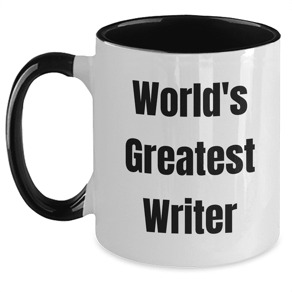 Funny World's Greatest Writer Gifts for Him from Family on Father's Day Unique Two Tone Coffee Mug