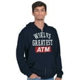 thumbnail image 1 of Funny Worlds Greatest ATM Dad Joke Men's Big & Tall Graphic Zip Up Hoodie Brisco Brands 5X, 1 of 5