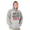 thumbnail image 1 of Funny Worlds Greatest ATM Dad Joke Men's Big & Tall Graphic Zip Up Hoodie Brisco Brands 5X, 1 of 5
