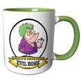 thumbnail image 1 of 3drose, Funny Worlds Greatest Evil Boss Lady Cartoon, 15oz Two-tone Green Mug, 1 of 6