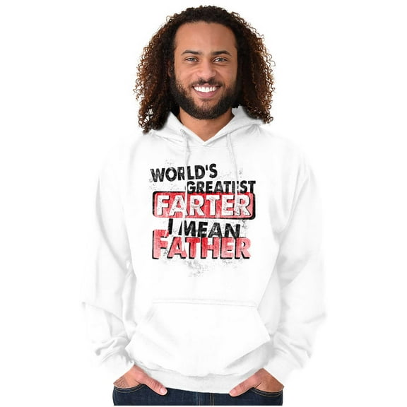 Funny Worlds Greatest Father Farter Hoodie Hooded Sweatshirt Men Brisco Brands L