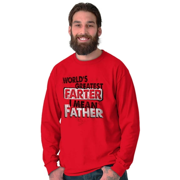 Funny Worlds Greatest Father Farter Men's Long Sleeve Tee T Shirt Brisco Brands L