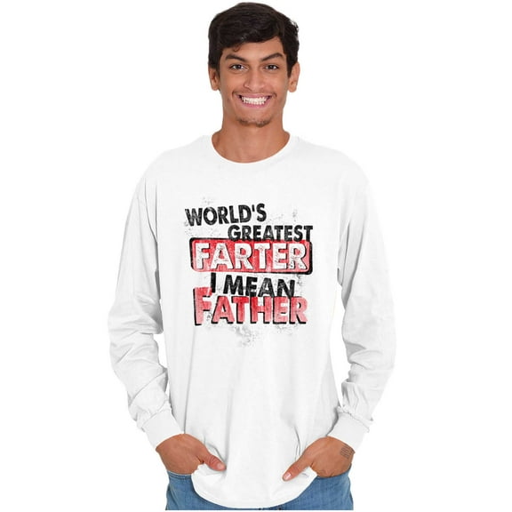 Funny Worlds Greatest Father Farter Men's Long Sleeve Tee T Shirt Brisco Brands S