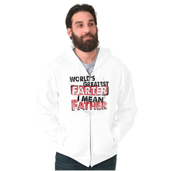 Funny Worlds Greatest Father Farter Men's Big & Tall Graphic Zip Up Hoodie Brisco Brands 4X
