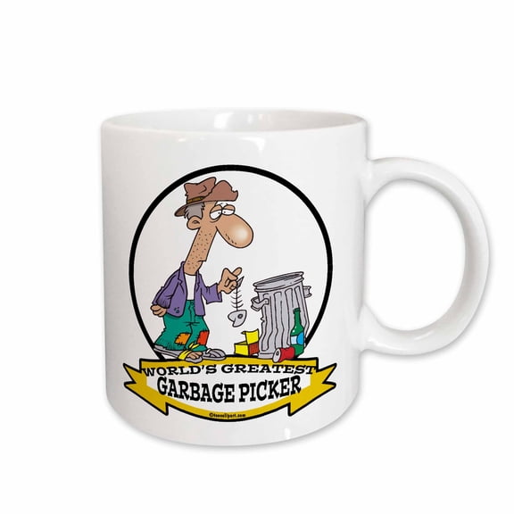 3drose, Funny Worlds Greatest Garbage Picker Cartoon, 15oz Mug