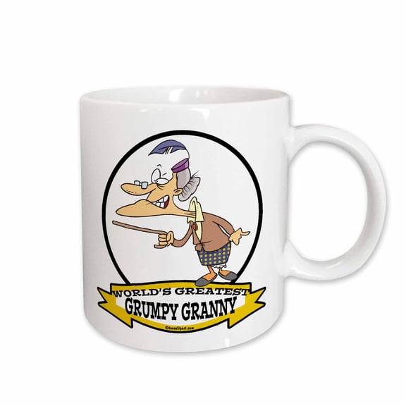 3drose, Funny Worlds Greatest Grumpy Granny Cartoon, 15oz Mug