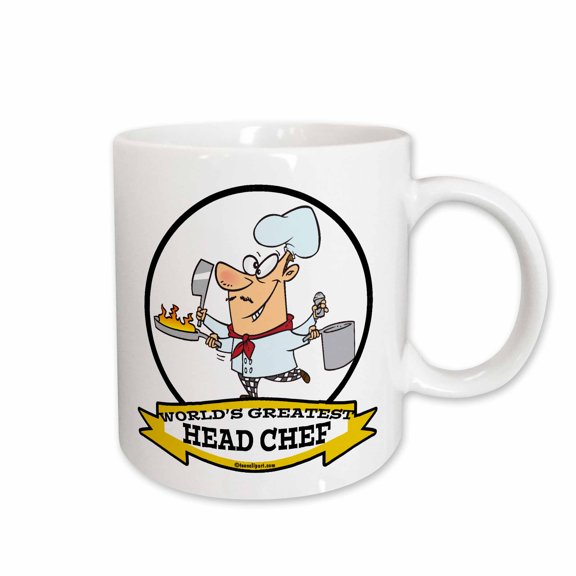 3drose, Funny Worlds Greatest Head Chef Ii Cartoon, 15oz Mug