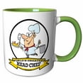 thumbnail image 1 of 3drose, Funny Worlds Greatest Head Chef Ii Cartoon, 15oz Two-tone Green Mug, 1 of 6