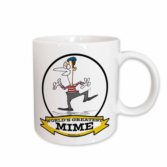 3drose, Funny Worlds Greatest Mime Cartoon, 15oz Mug