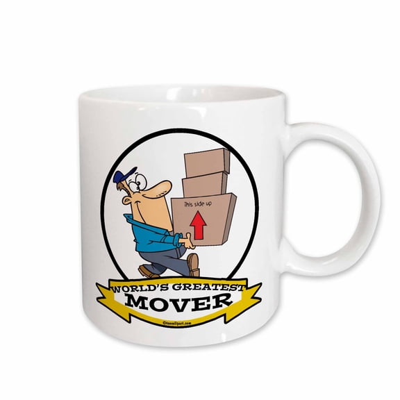 3drose, Funny Worlds Greatest Mover Ii Cartoon, 15oz Mug