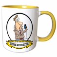 thumbnail image 1 of 3drose, Funny Worlds Greatest News Reporter Ii Occupation Job Cartoon, 11oz Two-tone Yellow Mug, 1 of 6