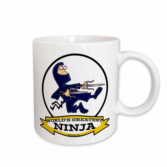 3drose, Funny Worlds Greatest Ninja Cartoon, 15oz Mug
