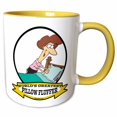 thumbnail image 1 of 3drose, Funny Worlds Greatest Pillow Fluffer Women Cartoon, 11oz Two-tone Yellow Mug, 1 of 6