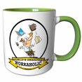 thumbnail image 1 of 3drose, Funny Worlds Greatest Workaholic Men Cartoon, 11oz Two-tone Green Mug, 1 of 6