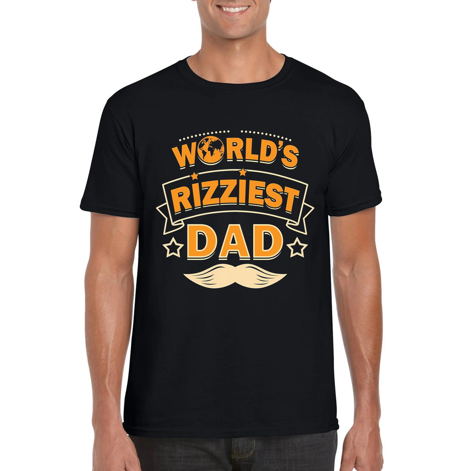 Rizziest Funny Worlds Rizziest Dad Fathers Day Rizzler Humor Tee Unisex T-Shirt ...