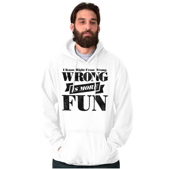 Funny Wrong is More Fun Attitude Joke Unisex Plus Fleece Graphic Hoodie Brisco Brands 3X