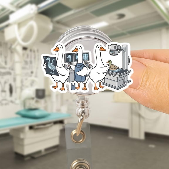 Funny X Ray Goose Badge Reel, Radiology Tech Badge Holder, Xray Tech Badge Clip, Medical Goose Badge, Imaging Tech Gift