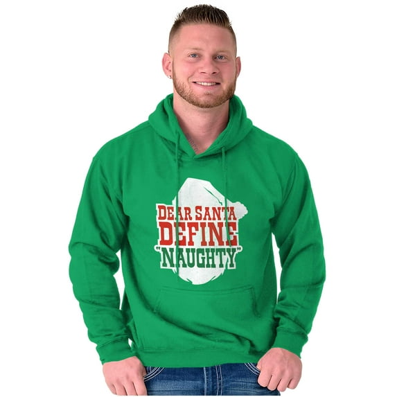 Funny Xmas Dear Santa Define Naughty Unisex Plus Size Hoodie Brisco Brands 5X