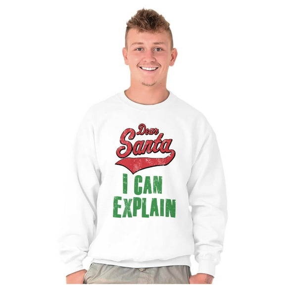 Funny Xmas Dear Santa I Can Explain Unisex Plus Fleece Graphic Sweatshirt Brisco Brands 2X