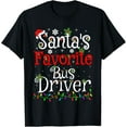 thumbnail image 1 of Funny Xmas Lighting Santa's Favorite Bus Driver Christmas T-Shirt, 1 of 3
