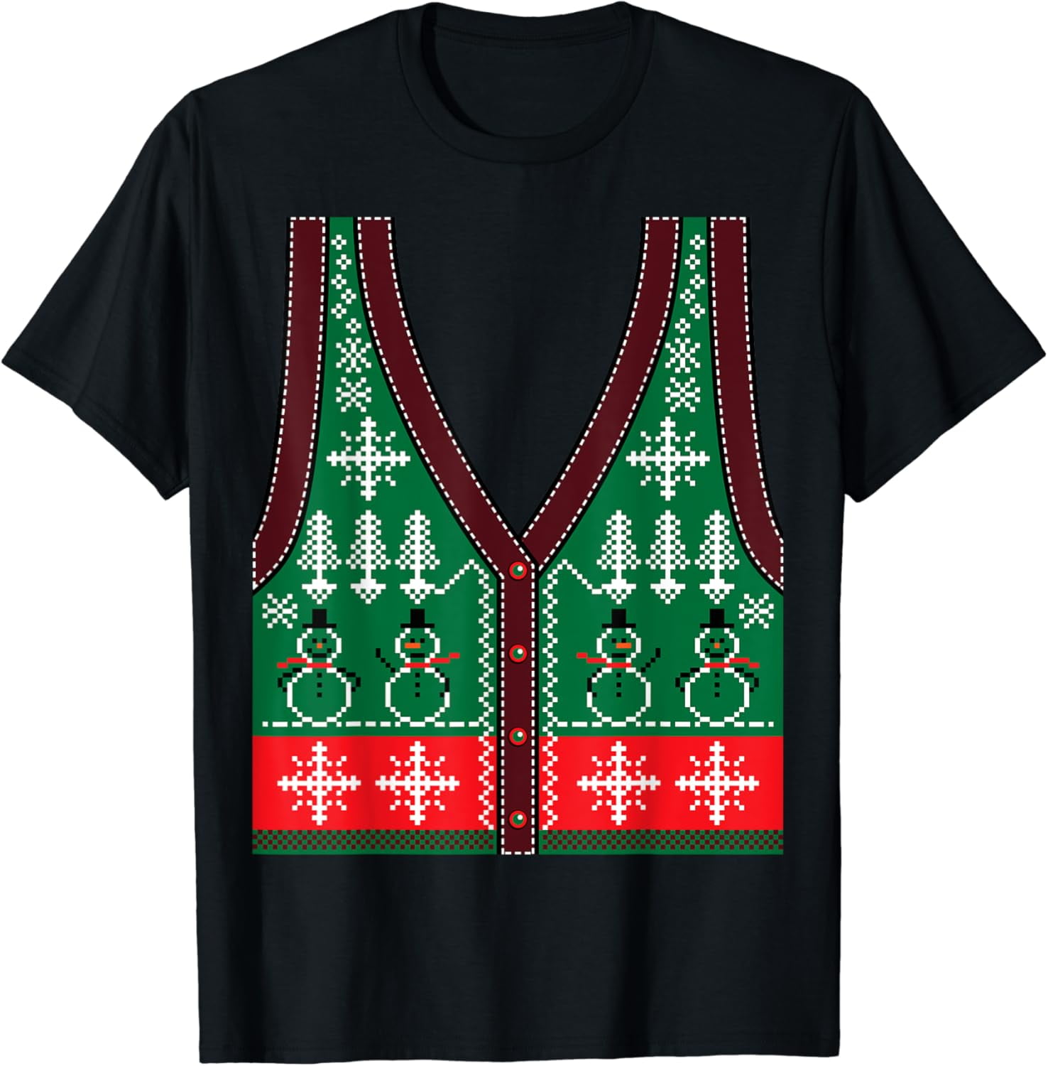 Funny Xmas Party Outfit Ugly Xmas Sweater Vest Costume TShirt