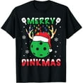 thumbnail image 1 of Funny Xmas Reindeer Santa Merry Pickleball Christmas T-Shirt, 1 of 4
