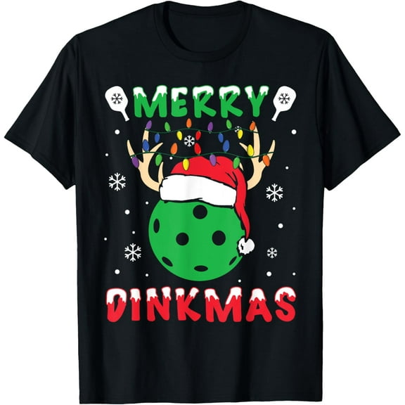 Funny Xmas Reindeer Santa Merry Pickleball Christmas T-Shirt