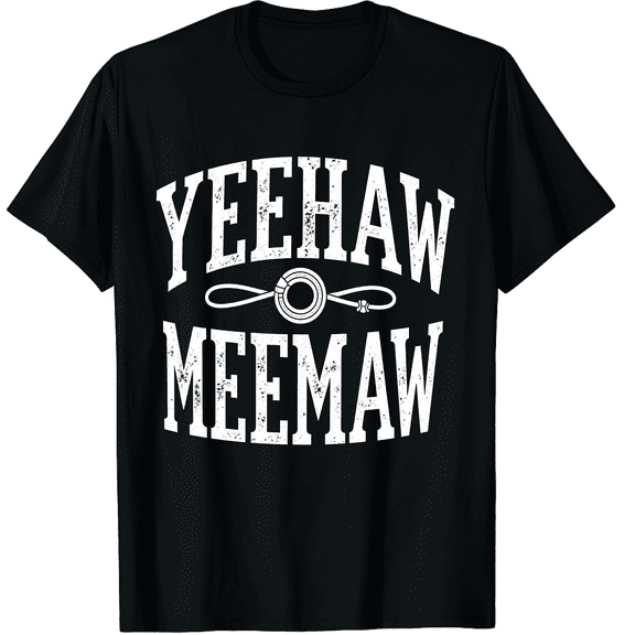 Funny Yeehaw Meemaw Spring Break Cruise Beach Graphic Black T-Shirt for Men and Women