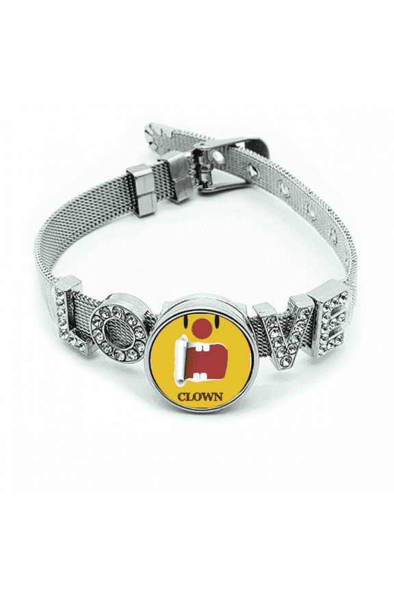 Funny Yellow Clown Emotion Laugh Bracelet Wristband Crystal Love Adjustable Bangle