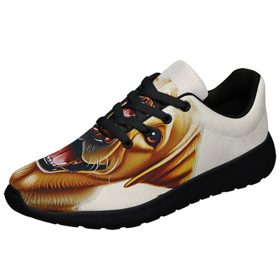 Funny Yellow Labrador Dog Shoes Sneakers Black Size 7.5
