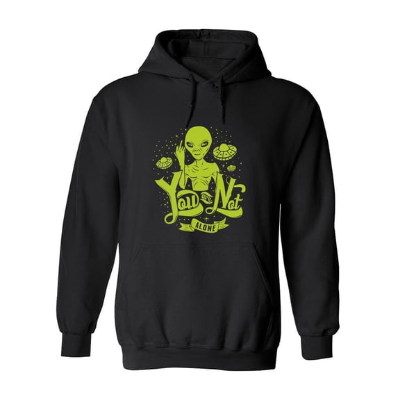 Funny You Are Not Alone Quote Hoodie Men -Image by Shutterstock, Male Large