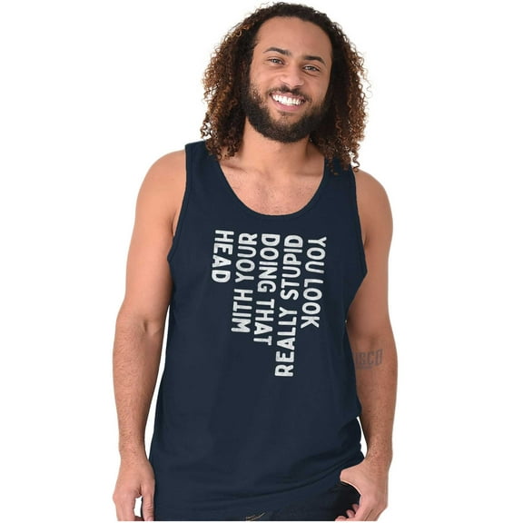Funny You Look Stupid Doing That Joke Plus Size Graphic Tank Top Brisco Brands 2X