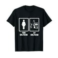 thumbnail image 1 of Funny Your Girlfriend My Girlfriend Motorbike Motorcycle Black T-Shirt Crew Neck Tee, 1 of 5