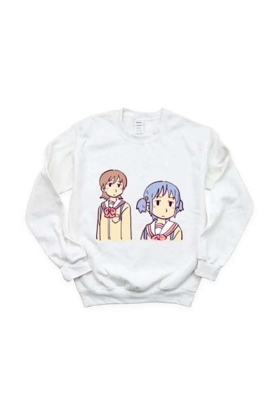 Funny Yuuko And Mio Meme Face Nichijou Anime Cute Girls Sweatshirt, for men & women, up to size 5XL