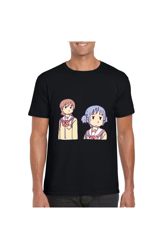 Funny Yuuko And Mio Meme Face Nichijou Anime Cute Girls T-Shirt, for men & women, up to size 5XL