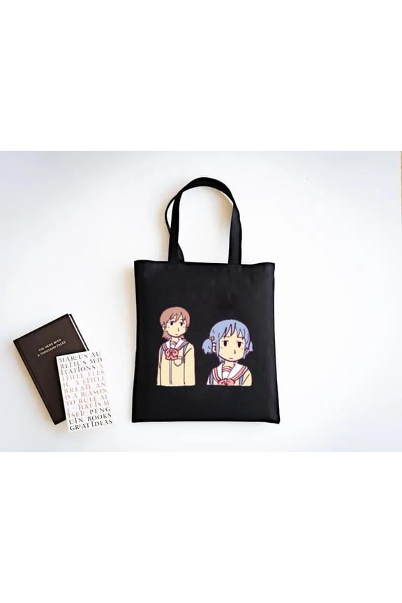 Funny Yuuko And Mio Meme Face Nichijou Anime Cute Girls Tote Bag, a gift just for you