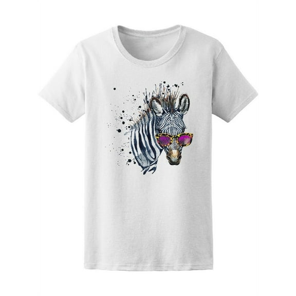 Funny Zebra With Sunglasses  T-Shirt Women -Image by Shutterstock, Female XX-Large