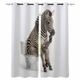 thumbnail image 1 of Funny Zebras Blackout Curtains for Bedroom Living Room Darkening Curtains 63 Inches Long Cute Art Fun Lovely Animals on Toilets Window Curtain 2 Panels Set Window Treatment Grommet Drapes 52"x63", 1 of 9