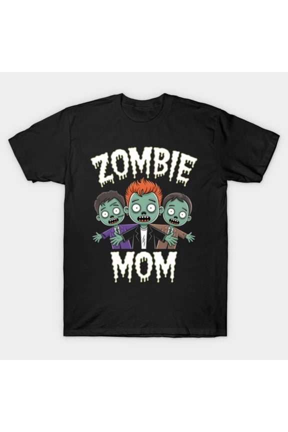 Funny Zombie Mom Halloween Costume Family Matching Retro Party Graphic G017 T-Shirt, for men and women, Up to Size 5XL