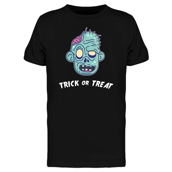 Funny Zombie Trick Or Treat Art T-Shirt Men -Image by Shutterstock, Male 3X-Large
