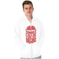 thumbnail image 1 of Funny Zombies Like Me For My Brains Men's Big & Tall Graphic Zip Up Hoodie Brisco Brands 4X, 1 of 5