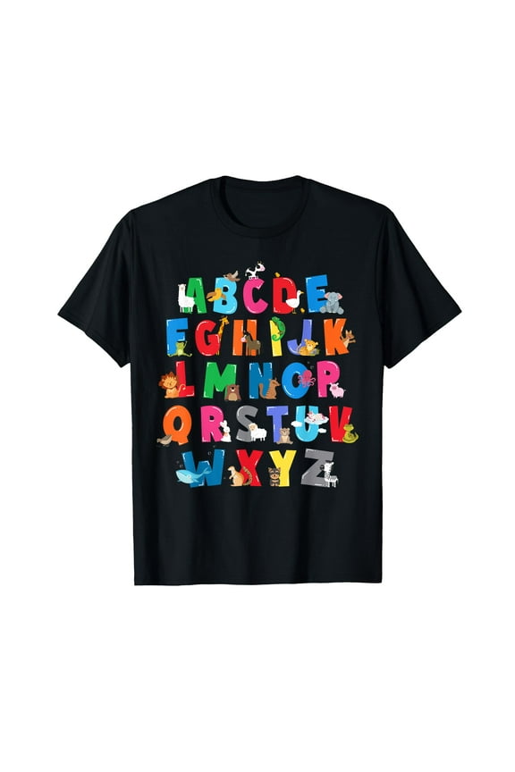 Funny Zoo Animal Alphabet ABCs Learning for Boys and Girls T-Shirt