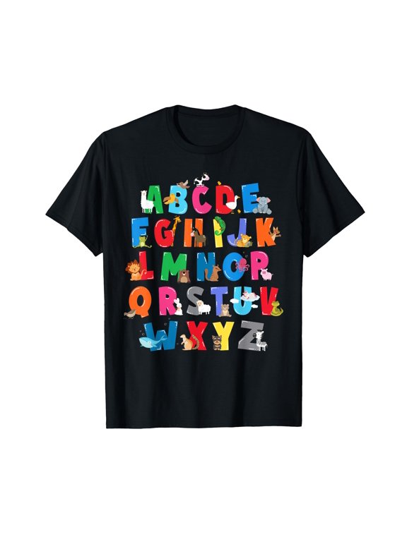 Funny Zoo Animal Alphabet ABCs Learning for Boys and Girls T-Shirt