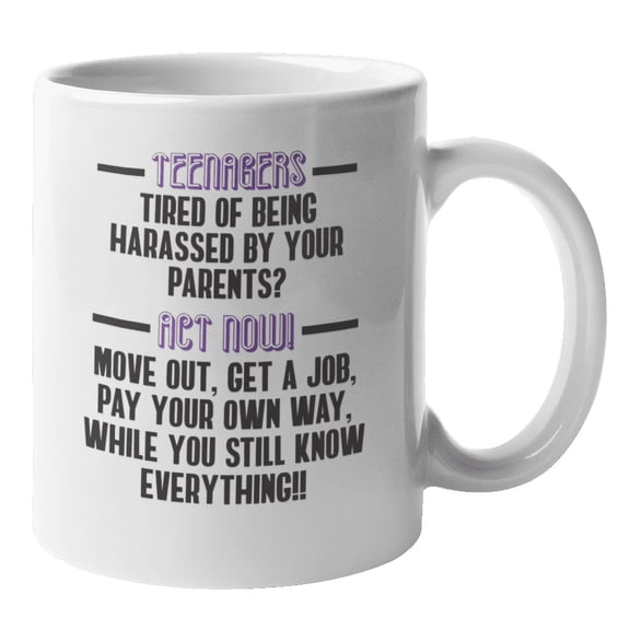 Funny and Inspirational Get a Job Teenagers Coffee & Tea Mug for Presents (11oz)
