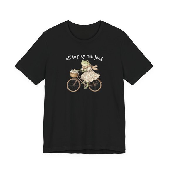 Funny animal shirt, Frog off to play mahjong t-shirt, funny gift