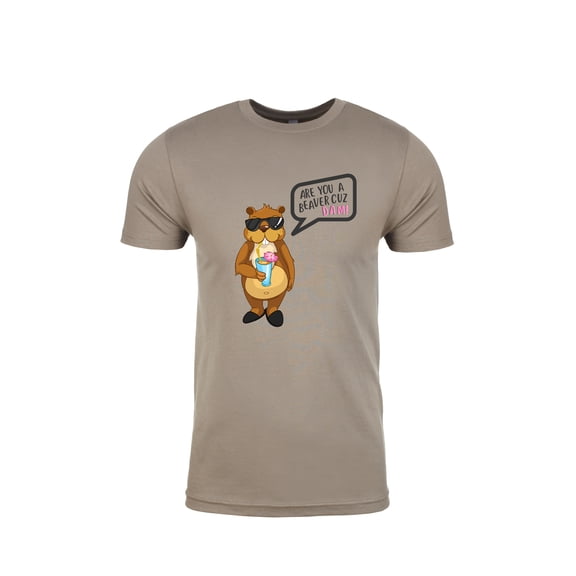 Funny are You A Beaver Cuz Dam Adult Unisex Short Sleeve T-Shirt-Warm Grey-Large